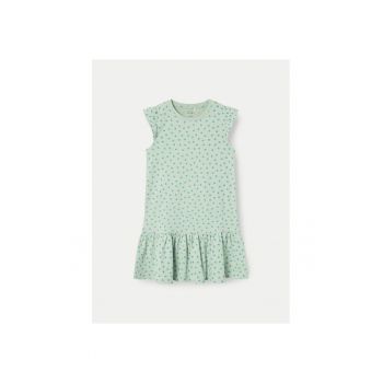 Rochie fete - 14758 - Verde - Bumbac