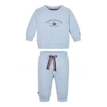 Set de pantaloni de trening si bluza de trening cu imprimeu logo - 2 piese