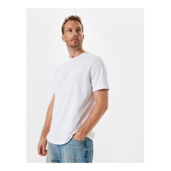 Tricou din bumbac cu model uni