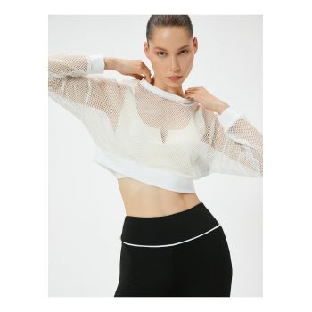 Bluza crop cu model cu perforatii