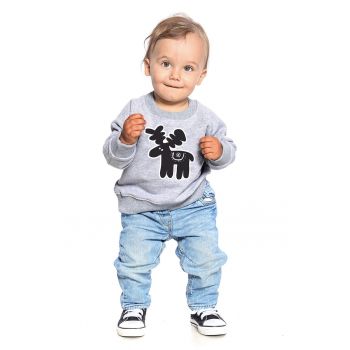 Bluza de trening cu imprimeu si maneci raglan