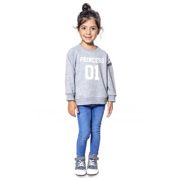 Bluza de trening din bumbac cu imprimeu si maneci raglan