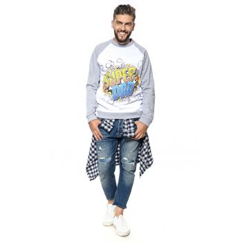 Bluza de trening din bumbac cu maneci raglan