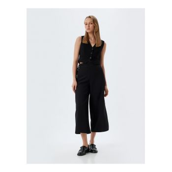 Pantaloni culotte cu talie inalta