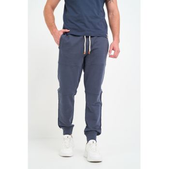 Pantaloni de trening din amestec de bumbac cu snur in talie