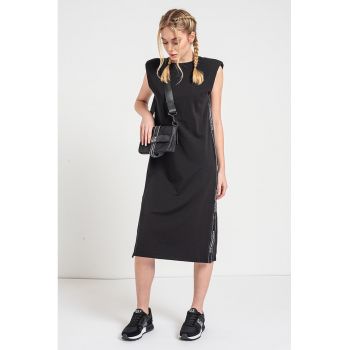 Rochie midi cu benzi logo laterale