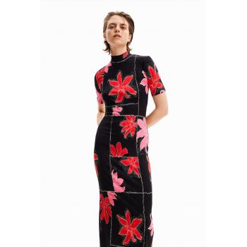 Rochie midi cu imprimeu floral