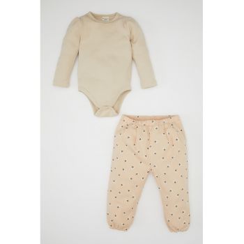 Set de pantaloni si body din amestec de bumbac