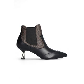 Botine Chelsea de piele ecologica cu toc kitten