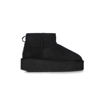 Cizme flatform de piele intoarsa - fara inchidere Stinger