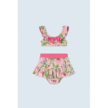 Costum de baie cu doua piese si imprimeu tropical