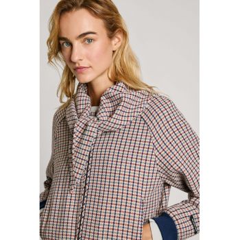 Jacheta bomber din amestec de lana cu model houndstooth