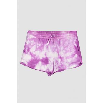 Pantaloni scurti cu imprimeu tie-dye si buzunare laterale