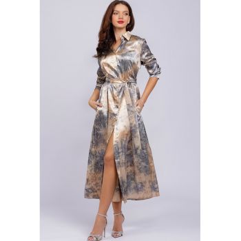 Rochie-camasa lunga cu buzunare