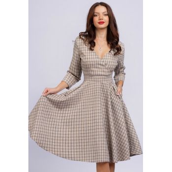 Rochie midi evazata cu buzunare