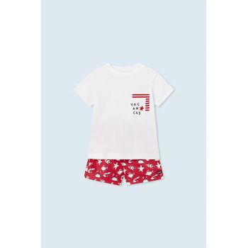 Set de pantaloni scurti si tricou cu imprimeu - 2 piese