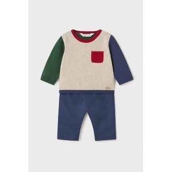 Set de pulover colorblock si pantaloni - 2 piese