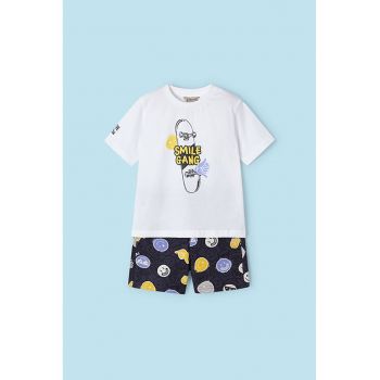 Set de tricou cu imprimeu si pantaloni scurti