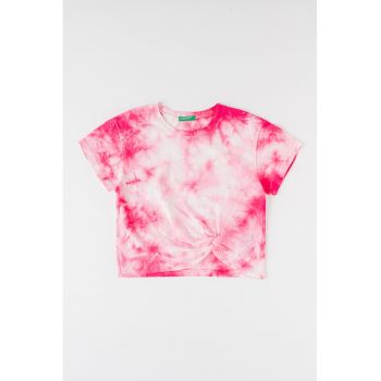 Tricou de bumbac cu imprimeu tie-dye