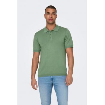 Tricou polo tricotat fin