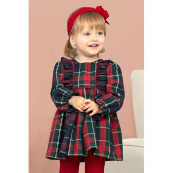 Rochie baby-doll cu model tartan