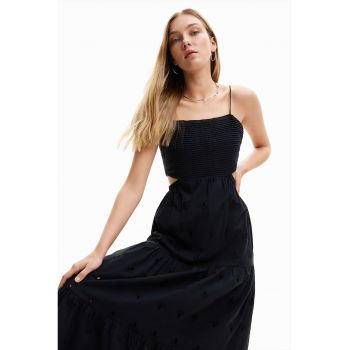 Rochie midi cu decupaje - fara maneci