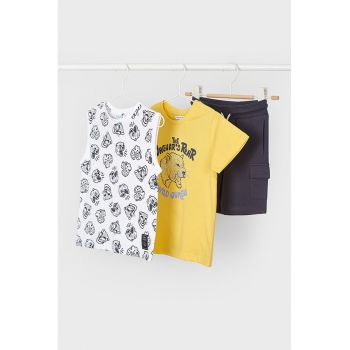 Set de pantaloni scurti - tricou si top din bumbac - 3 piese