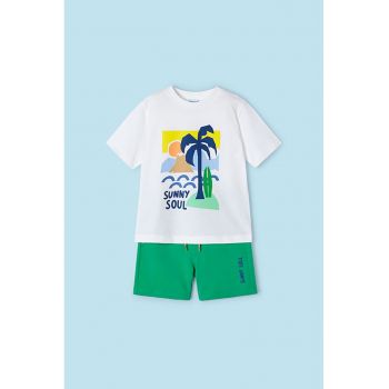 Set de tricou si pantaloni scurti cu buzunare oblice