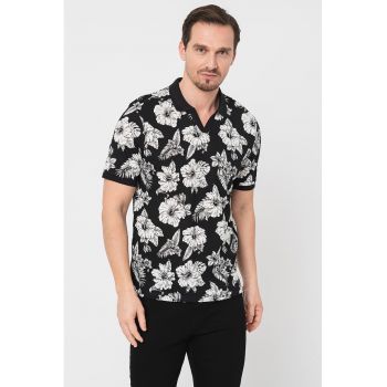 Tricou polo cu imprimeu tropical