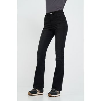 Blugi dama bootcut inchisa - Negru