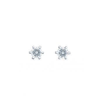 Cercei aur - diamante naturale 0.40 ct - Argintiu