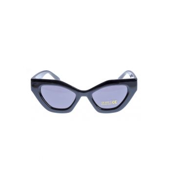 Ochelari de soare negri stil cat eye si protectie UV 400