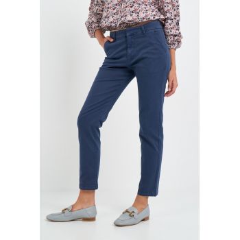 Pantaloni dama uniforma cu buzunare oblice - Albastru