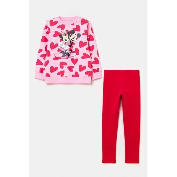 Set de bluza de trening si colanti cu imprimeu Minnie Mouse