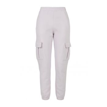 Pantaloni de trening cargo cu talie inalta