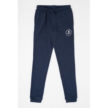 Pantaloni de trening cu snur de ajustare si detaliu logo Gordon