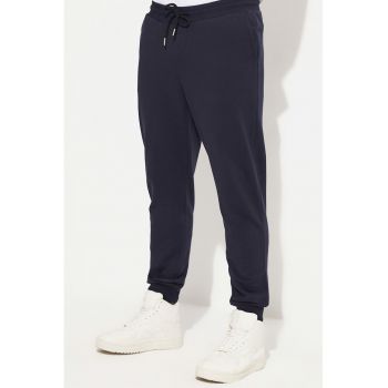 Pantaloni de trening din amestec de bumbac cu snur de ajustare