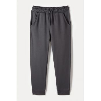 Pantaloni de trening din bumbac cu snur de ajustare