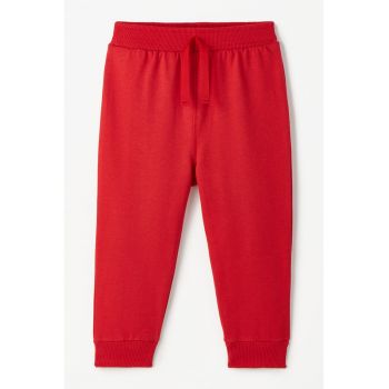 Pantaloni de trening din bumbac cu snur de ajustare