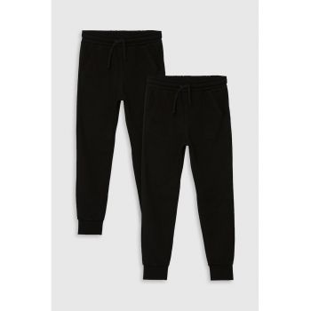 Pantaloni uni de trening cu snur