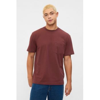 Tricou relaxed fit cu buzunar pe piept