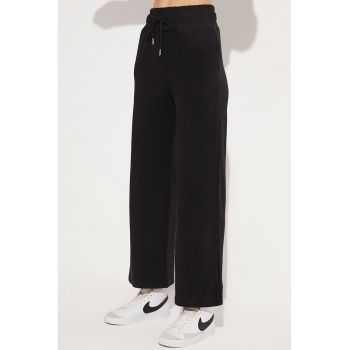 Pantaloni de trening crop cu snur de ajustare