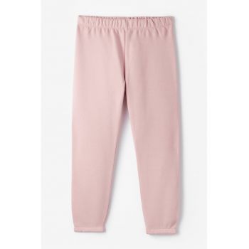 Pantaloni de trening cu model uni si talie elastica