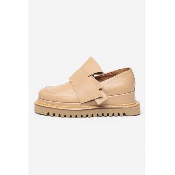 Pantofi loafer wedge de piele