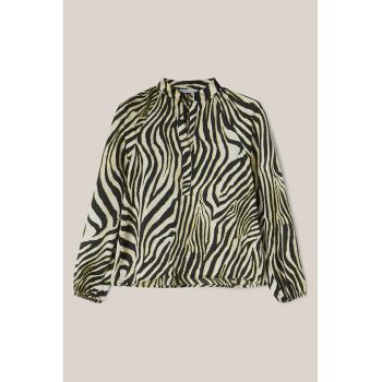 Bluza cu guler tunica si imprimeu zebra