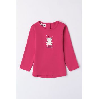 Bluza de bumbac cu imprimeu ursulet