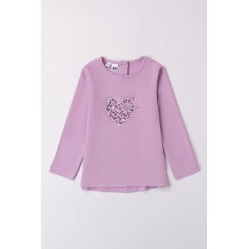 Bluza de bumbac cu strasuri