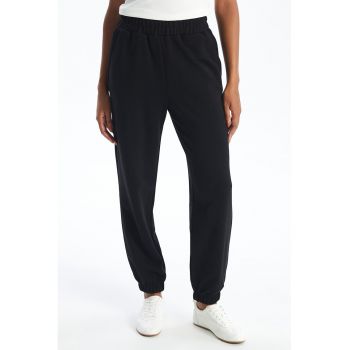 Pantaloni de trening din amestec de bumbac cu talie elastica