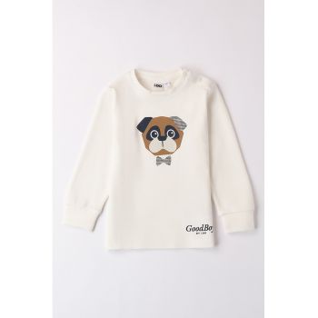 Bluza de bumbac cu imprimeu caine