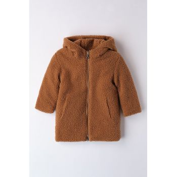 Haina cu gluga - din blana shearling sintetica